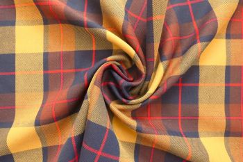 Ex Hobbs Designer Deadstock  Soft Handle Tartan Plaid Twill - Gold/Navy/Red