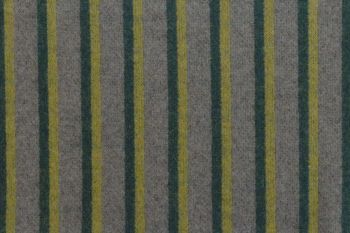 Ex Hobbs Deadstock Designer Knitted Wool Mix Tweed Multistripe - Green/Yellow/Grey