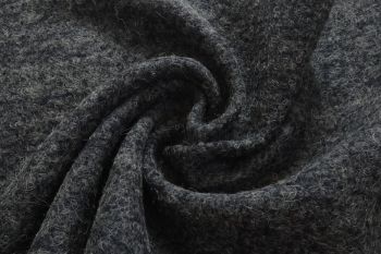 Ex Hobbs Deadstock Designer Wool Mix Tweed Plain - Charcoal Grey