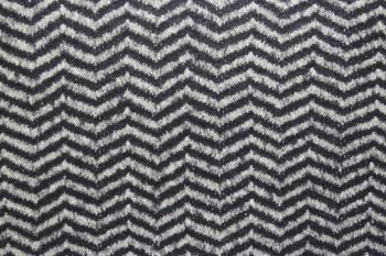 Ex Hobbs Deadstock Designer Wool Mix Chevron Tweed - Black/Grey