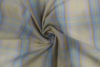 Ex Paul Smith Deadstock Designer 100% Cotton Tartan Style Shirting - Pastels