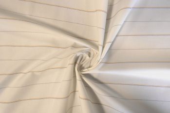 Ex Paul Smith Deadstock Designer Cotton Stripe Shirting - Orange/Royal