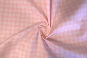 Ex Paul Smith Deadstock Designer Crisp Cotton Poplin Gingham Check - Baby Pink