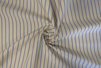 Ex Paul Smith Deadstock Designer Cotton Stripe Shirting - Buttercup/Grey