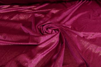 Ex Hobbs Deadstock Luxury Plush Stretch Glass Velour with Lurex - Fuchsia/Gold