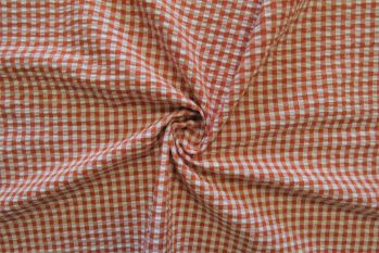 SW580 - Gingham Seersucker Check - Terracotta